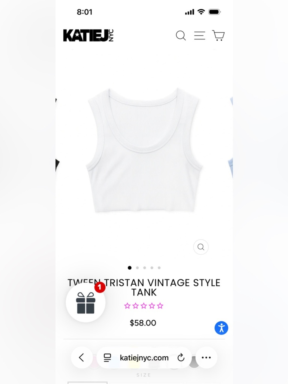 Katie J NYC White Scoop Neck Ribbed Crop Tank